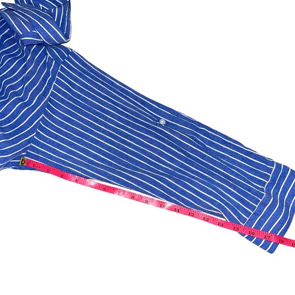 Torrid Blue Stripe Twist Front Button Up Shirt Size 3X - Picture 13 of 13